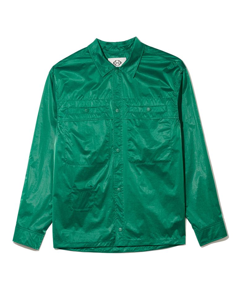 PLACKET LAYERED SHINE SHIRTS (GREEN)