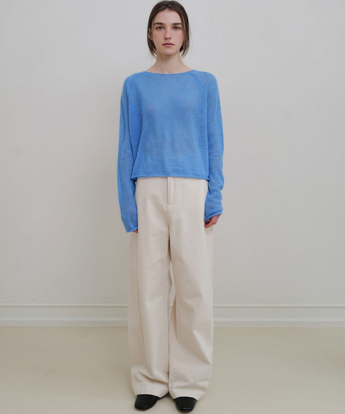 앤니즈(ANDNEEDS) Den wide cotton pants (cream)