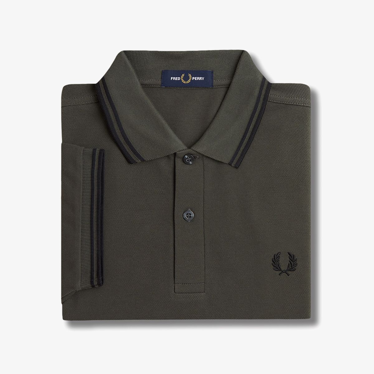 프레드페리(FRED PERRY) [M3600] 트윈 팁 프레드페리 셔츠  - 필드 그린/블랙 AFPM2513600-U70