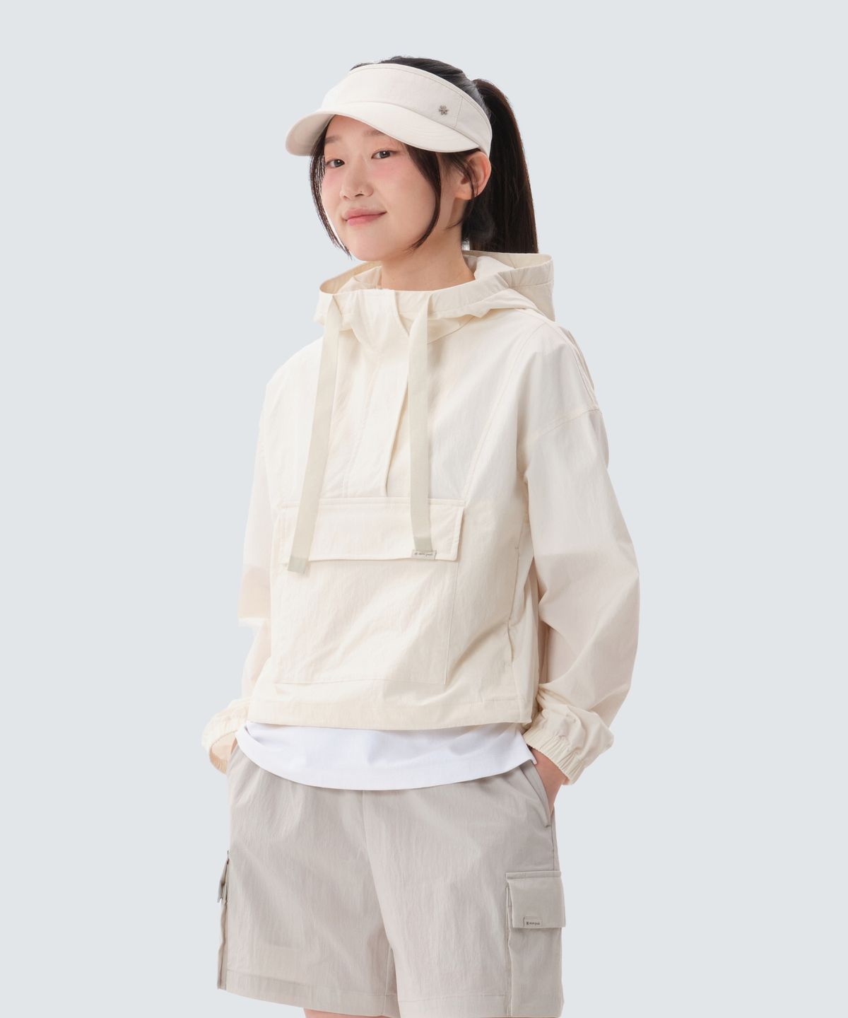 스노우피크 어패럴(SNOWPEAK APPAREL) 루트 여성 크롭 아노락 (S25MWRAN67) Butter Ivory
