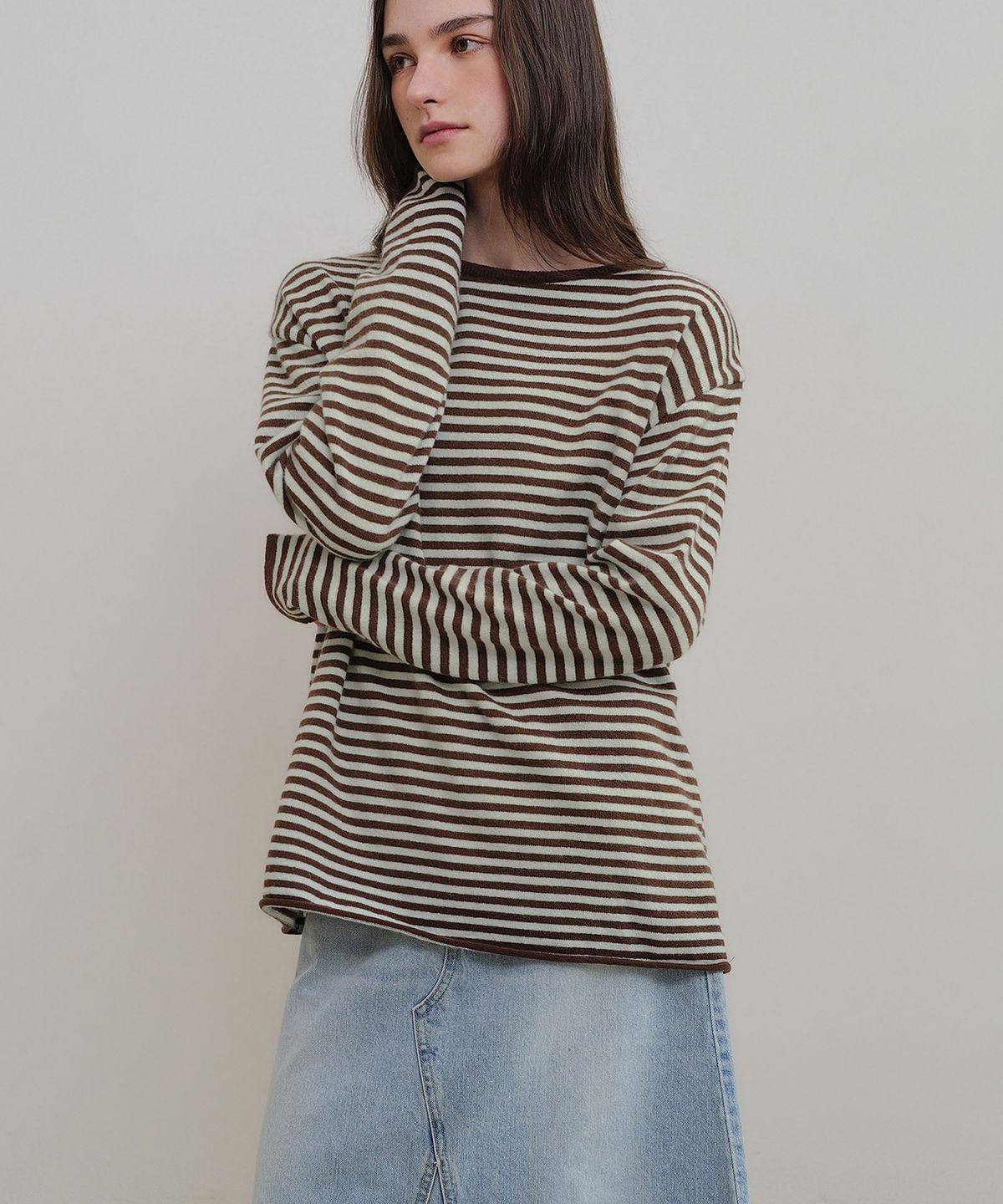 앤니즈(ANDNEEDS) Meg stripe knit (mint)