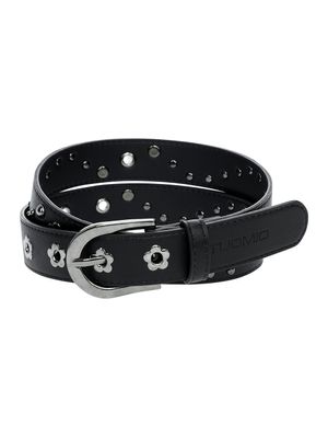 FLOWER EYELET BELT [BLACK]