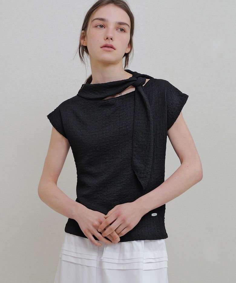 Rachel scarf blouse (black)