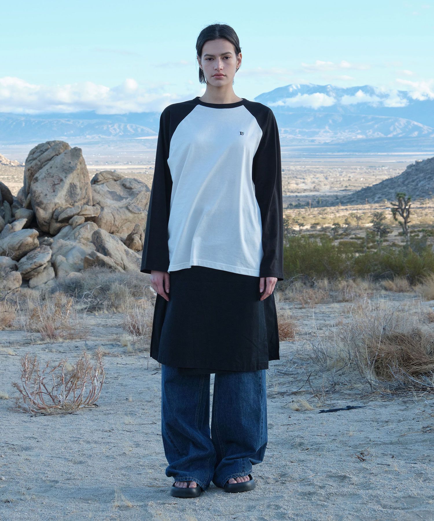 MUSINSA公式 | LOW CLASSIC Lc RAGLAN T-SHIRT_WHITE_LC251TS07WH