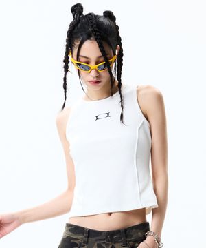 WORMHOLE SLEEVELESS TOP (FOR WOMEN) WHITE