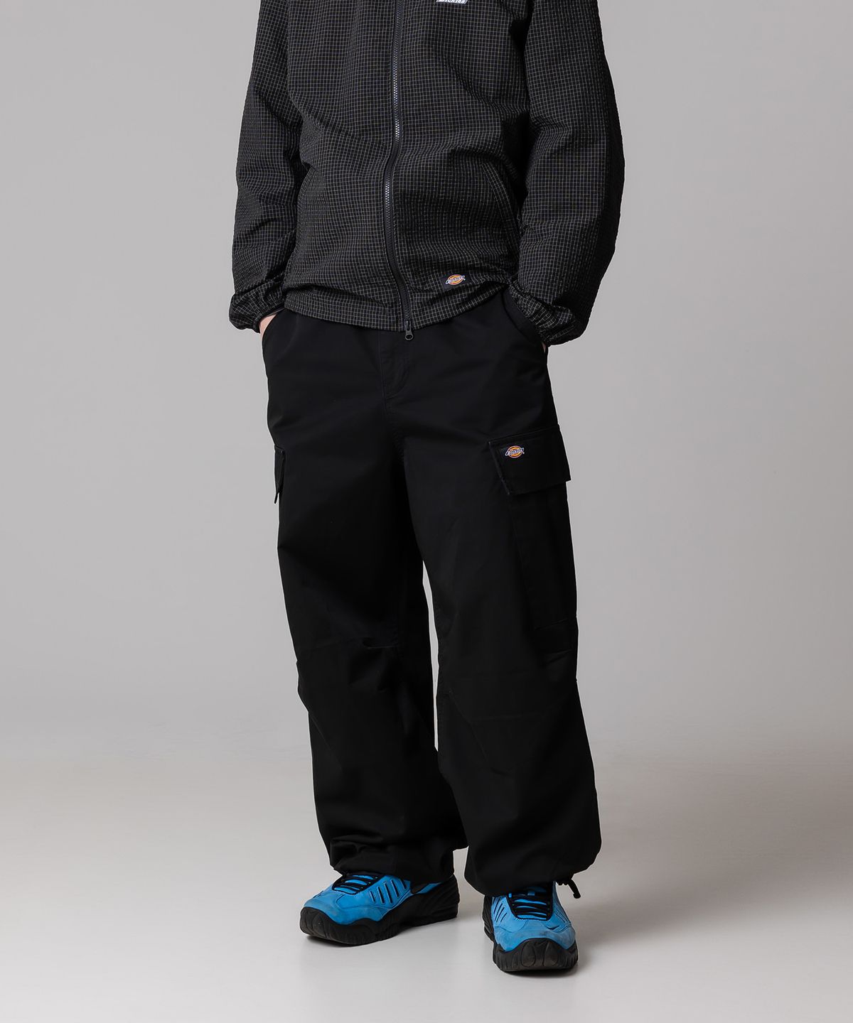 디키즈(DICKIES) 워시드 루즈핏 트윌 카고 팬츠 Black