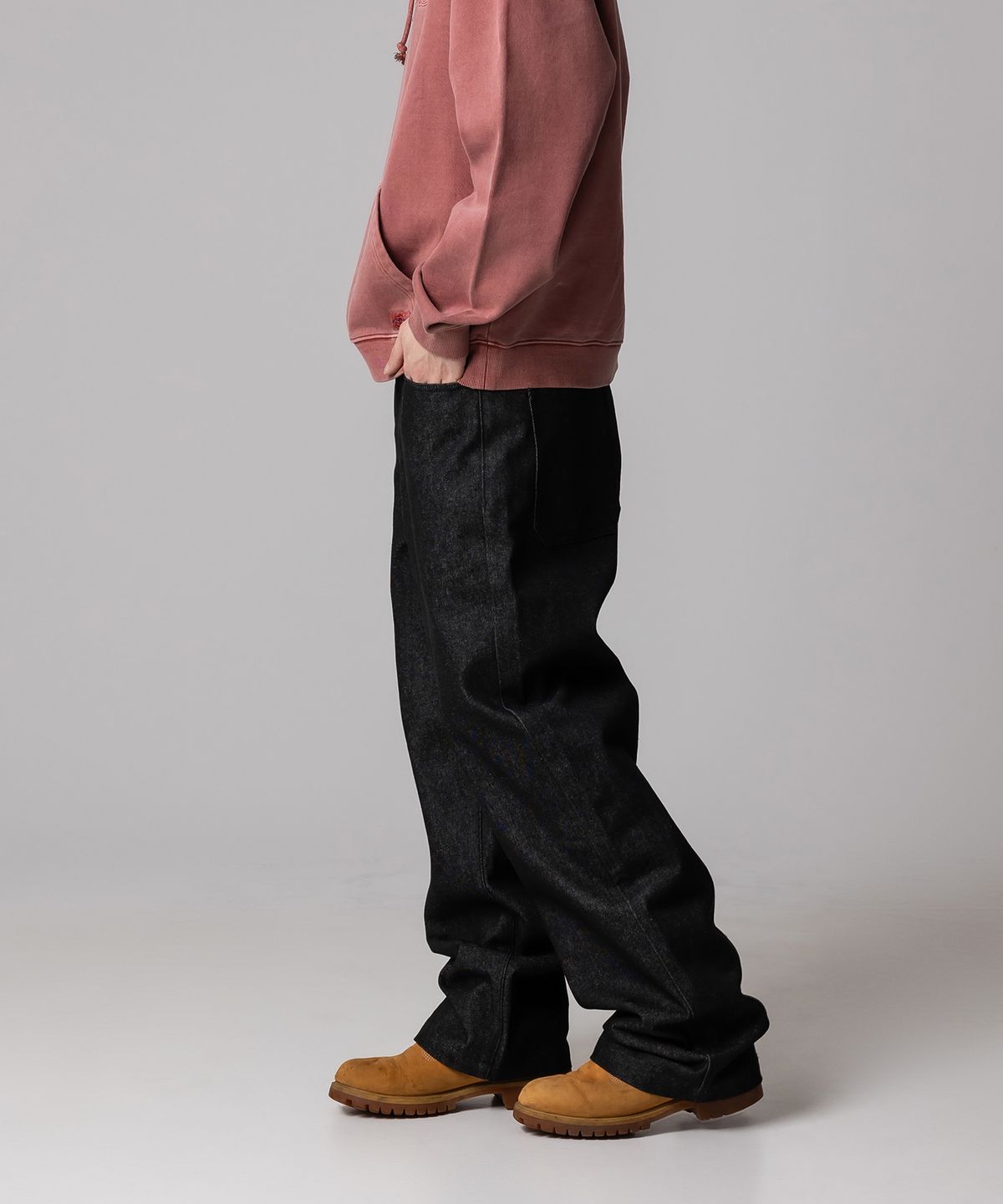 디키즈(DICKIES) 리지드 와이드 데님 Black