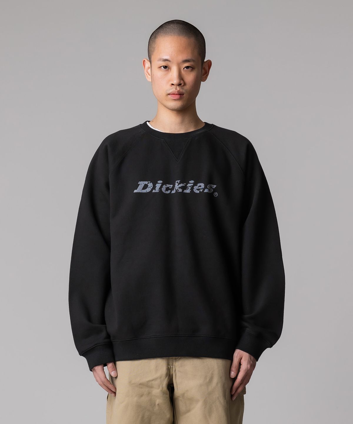 디키즈(DICKIES) 스톤텍스처 폰트 로고 스웨트셔츠 Black