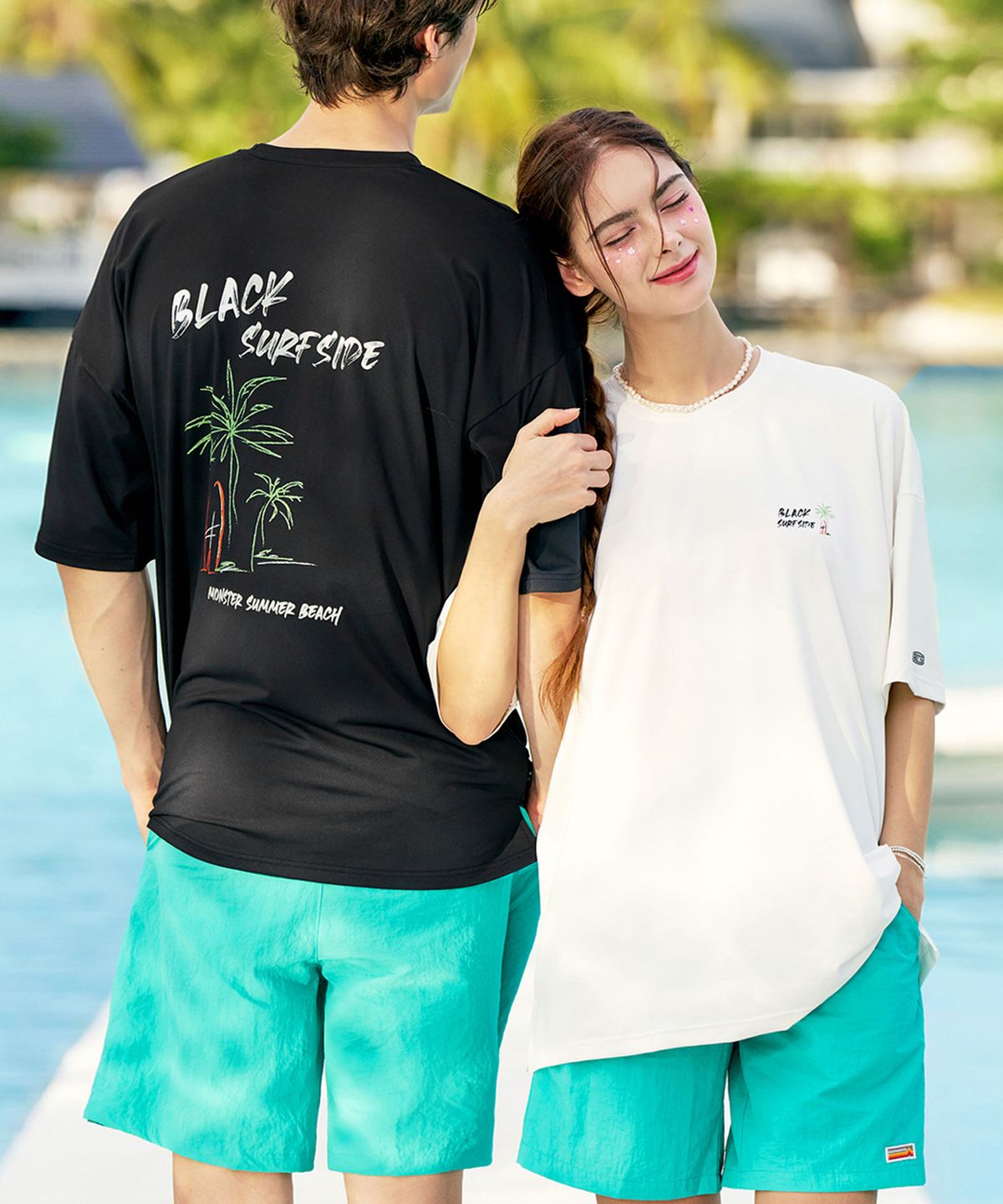 블랙몬스터핏(BLACK MONSTER FIT) 서프사이드 래쉬가드 숏슬리브 (2color) / BM250219