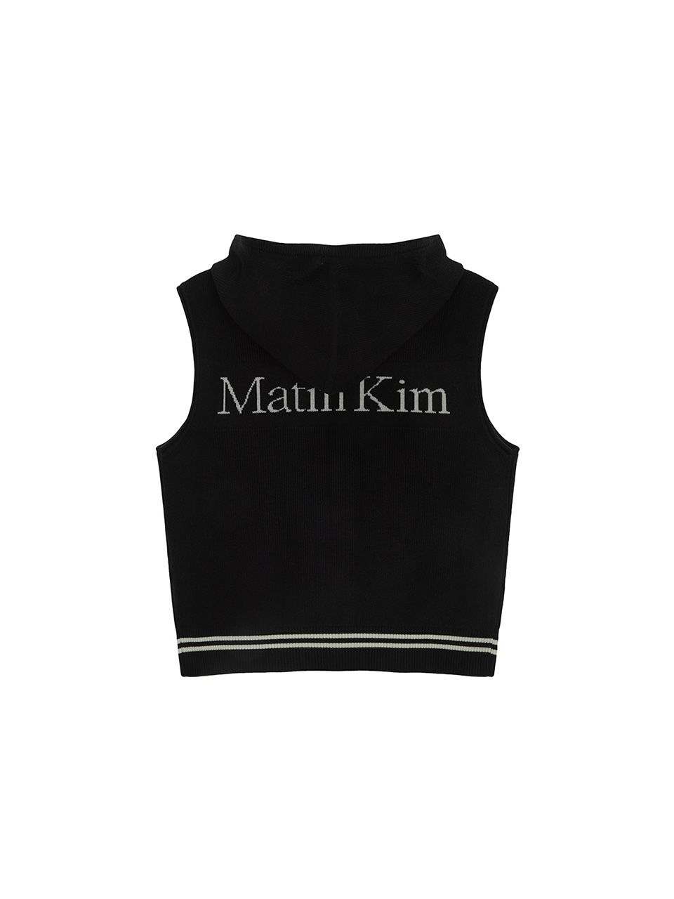 トップス Matin Kim HOODY POINT LOGO KNIT VEST HOODY POINT LOGO KNIT VEST FOR WOMEN IN BLACK – Matin Kim