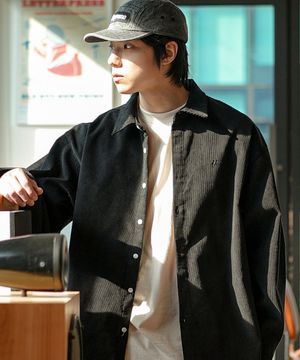 라이즈 오버핏 코듀로이 셔츠 블랙 OYLS2601