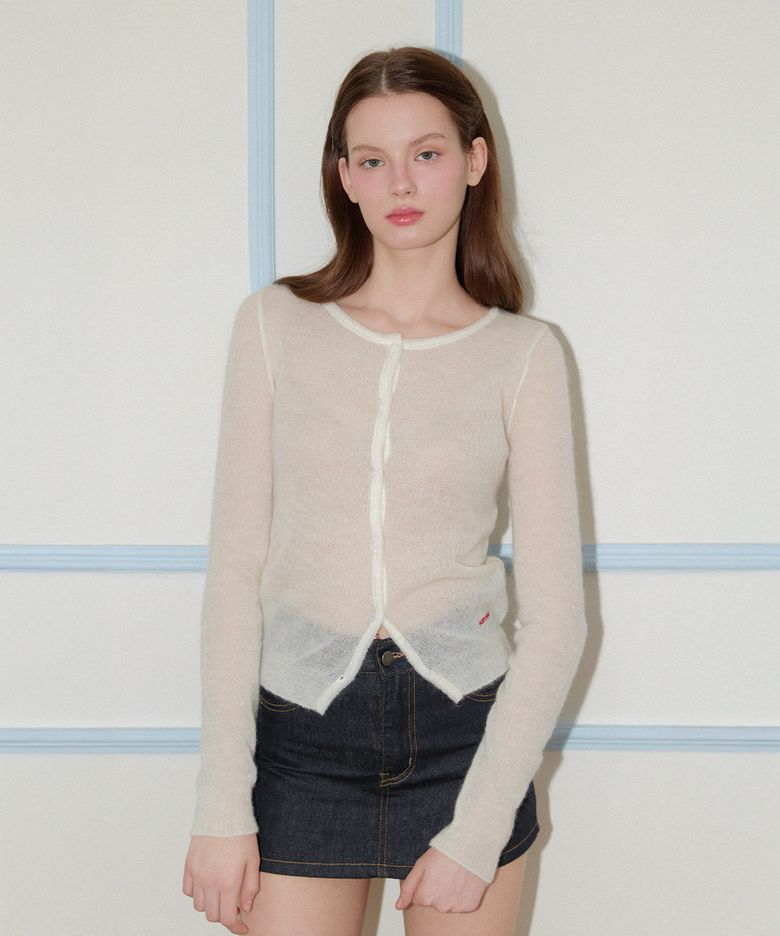 Denish See-Through Cardigan (Cream)