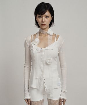 White lace trim cardigan