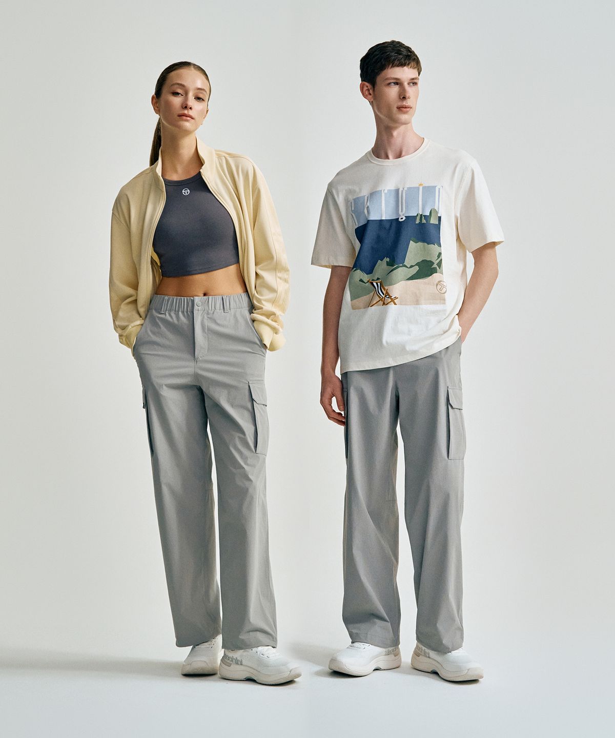 세르지오 타키니(SERGIO TACCHINI) U 우븐 릴렉스&조거 2-WAY 팬츠 (Grey)