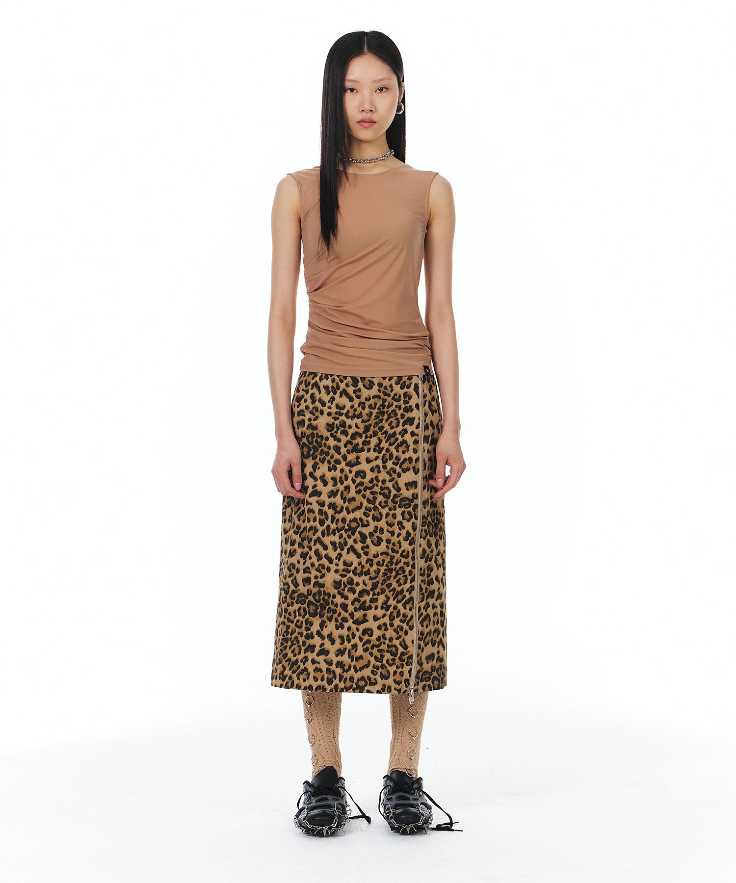 YUNSE ♥ Zipper Skirt /追跡付 MUSINSA | YUNSE Zipper Skirt (White)
