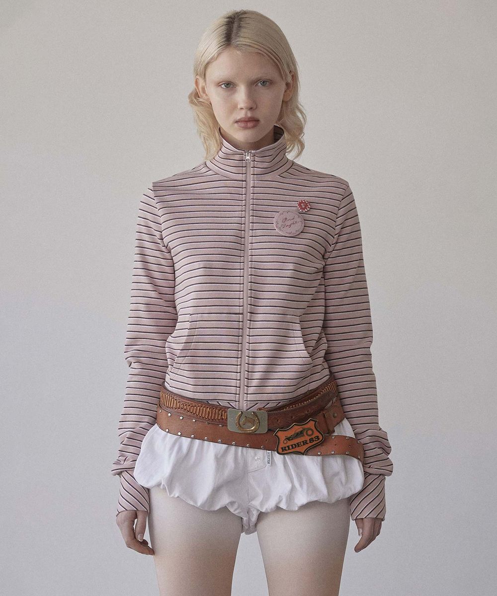 Striped Track Jacket Baby Pink