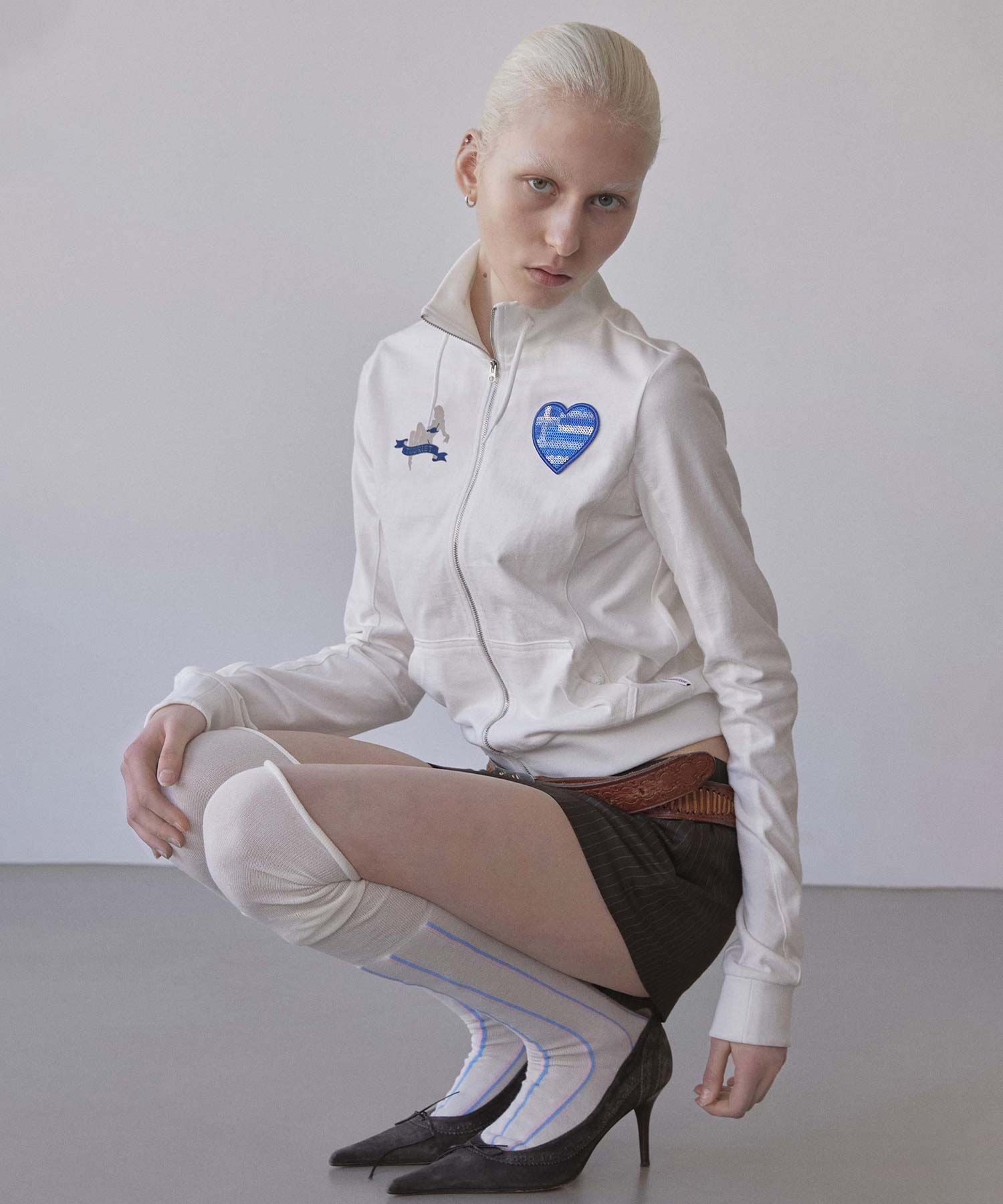 ★SCULPTOR★ Flag Track ZipUp White SC25S106WH MUSINSA | SCULPTOR Flag Track Zip-Up White