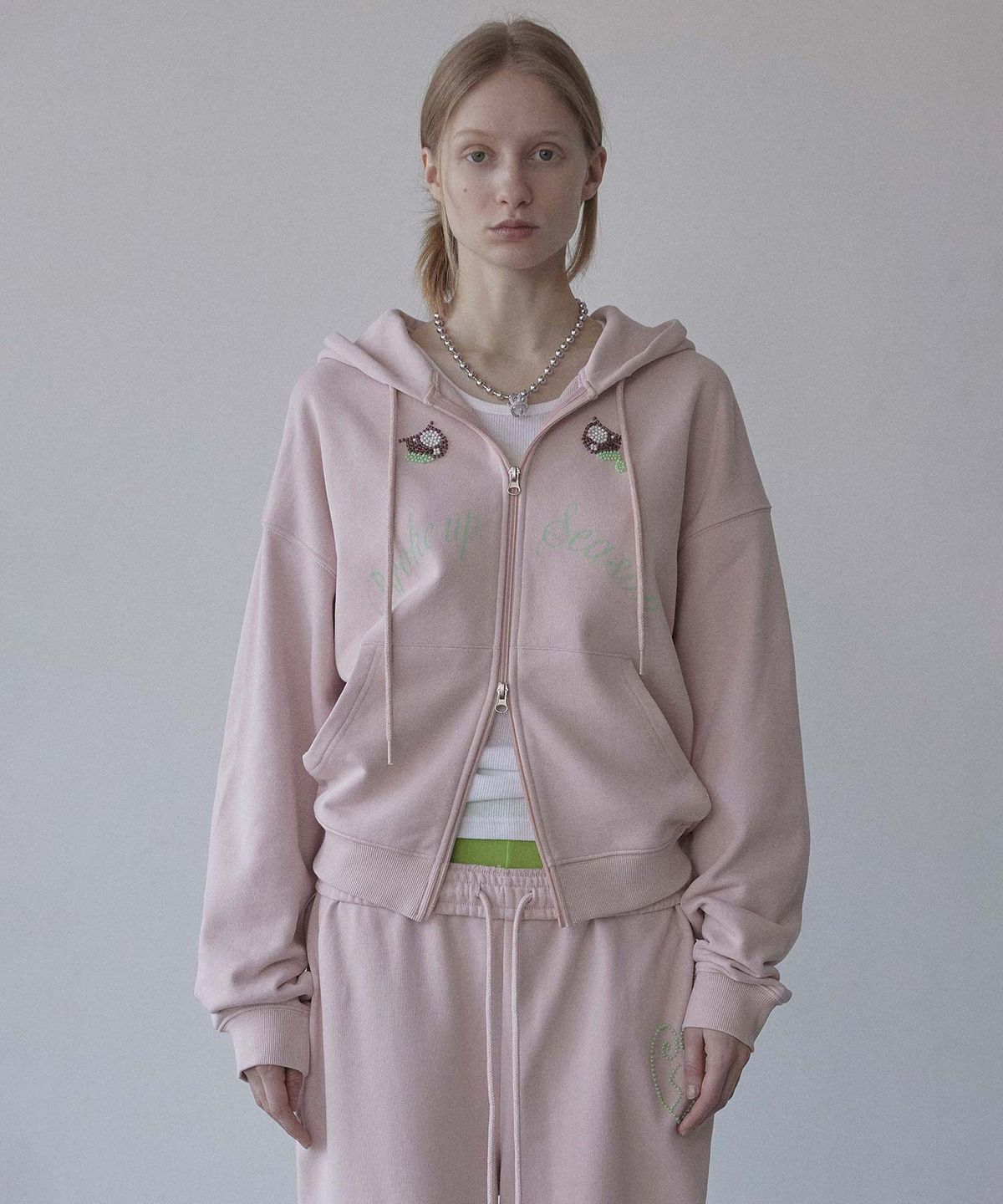 스컬프터(SCULPTOR) My Go To Hoodie Zip-Up Baby Pink