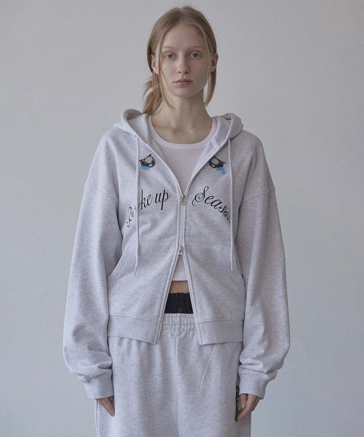 스컬프터(SCULPTOR) My Go To Hoodie Zip-Up White Melange