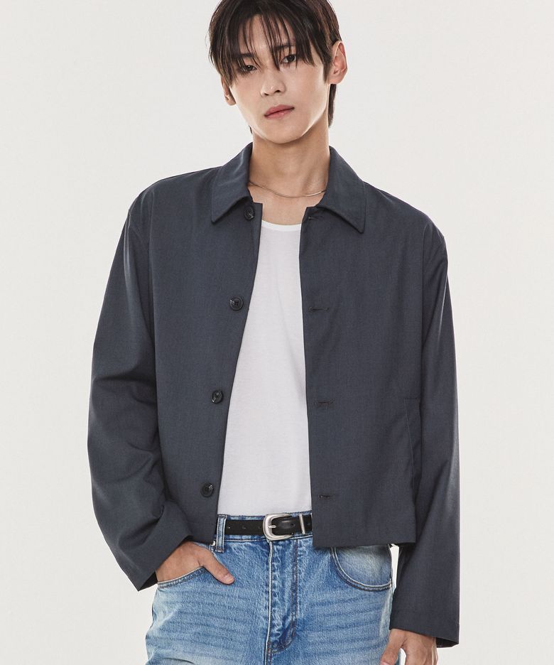 Minimal crop jacket (charcoal)
