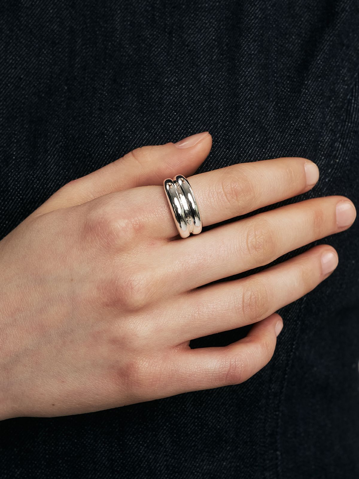 헤이(HEI) two-line bold ring