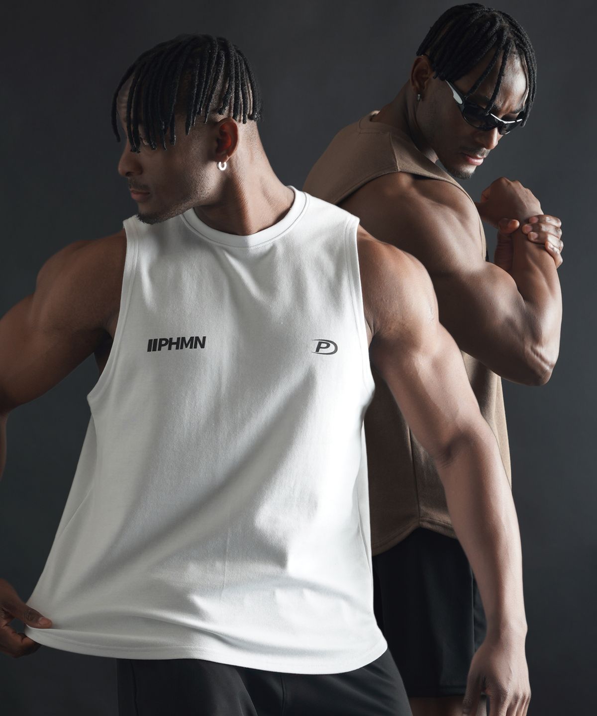 페르메논(PHERMENON) [2PACK] 짐 스탠다드 로고 슬리브리스  (3COLOR)