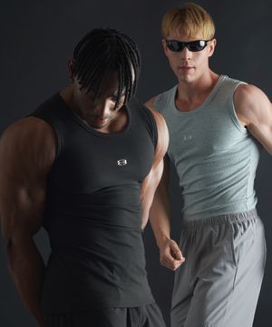 [2PACK]  머슬핏 심볼 로고 슬리브리스 (3COLOR)