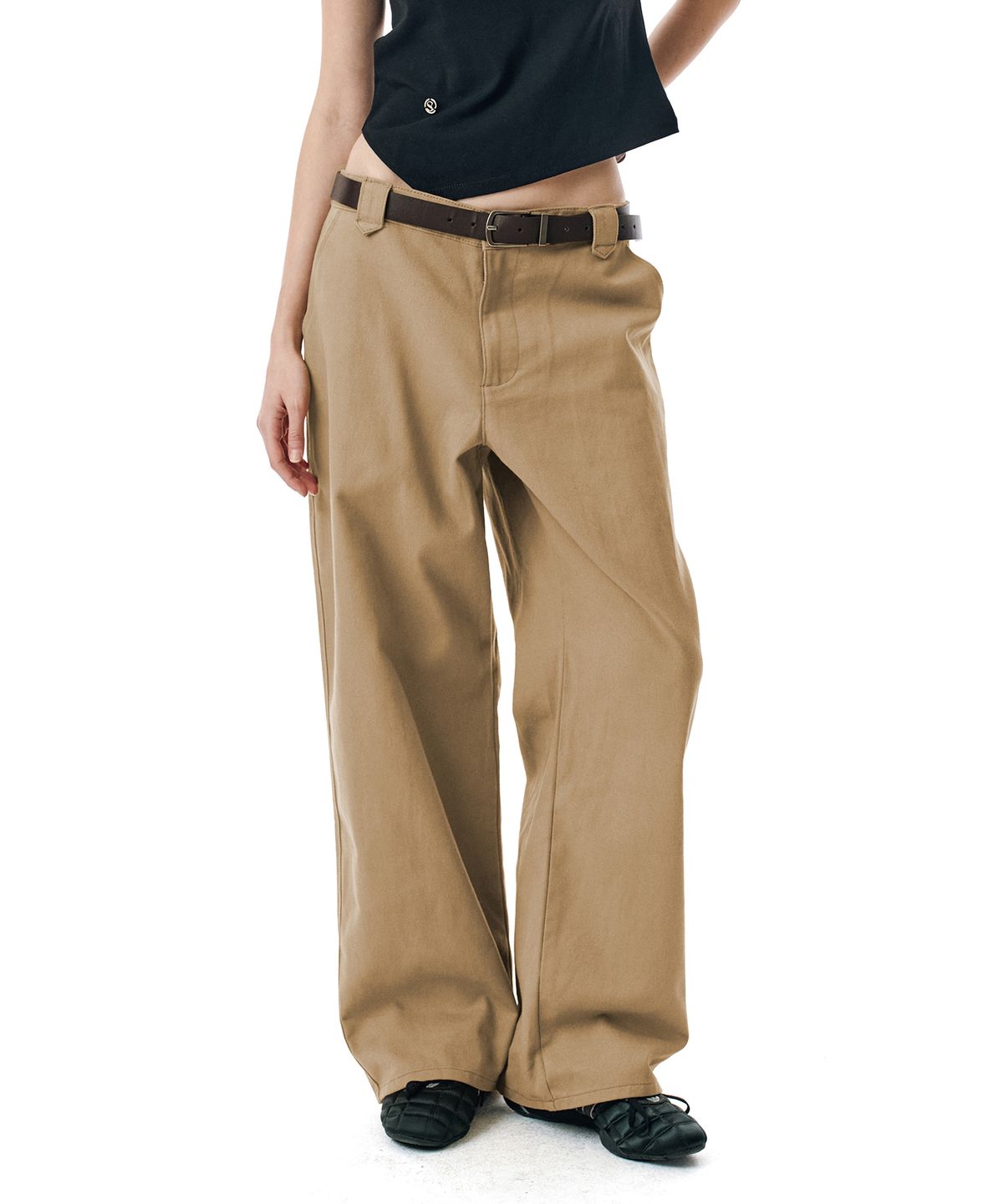 세컨모놀로그(SECONDMONO) Semi Wide Twill Cotton Chino Pants [CAMEL]_SEPT051CAMEL