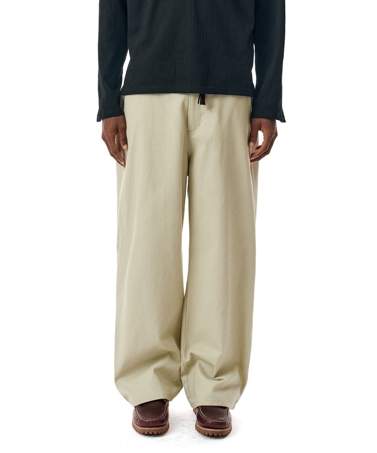 세컨모놀로그(SECONDMONO) Semi Wide Twill Cotton Chino Pants [BEIGE]_SEPT051BEIGE