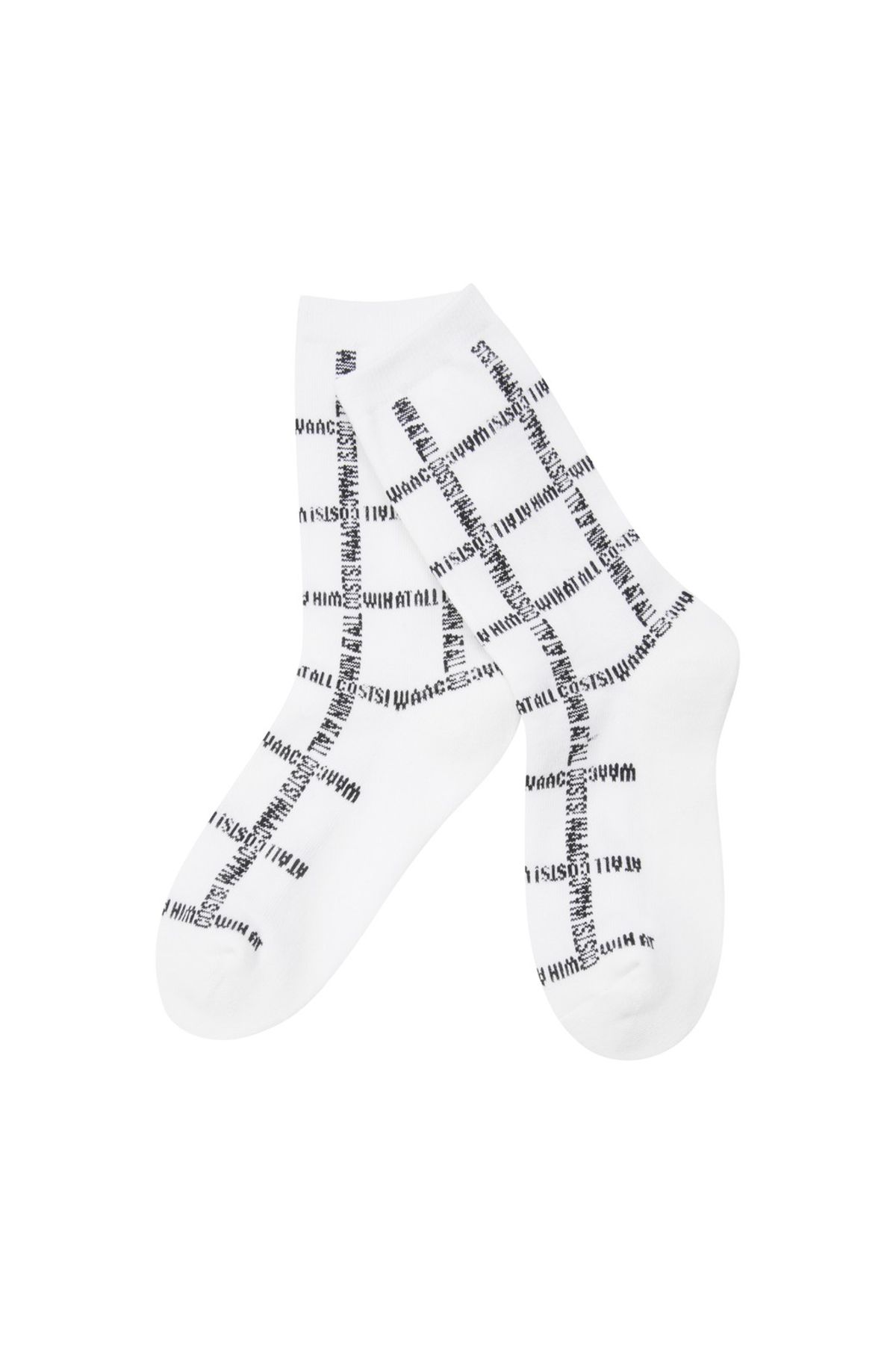 왁(WAAC) Women Slogan Pattern Socks_WGLCX25213WHX