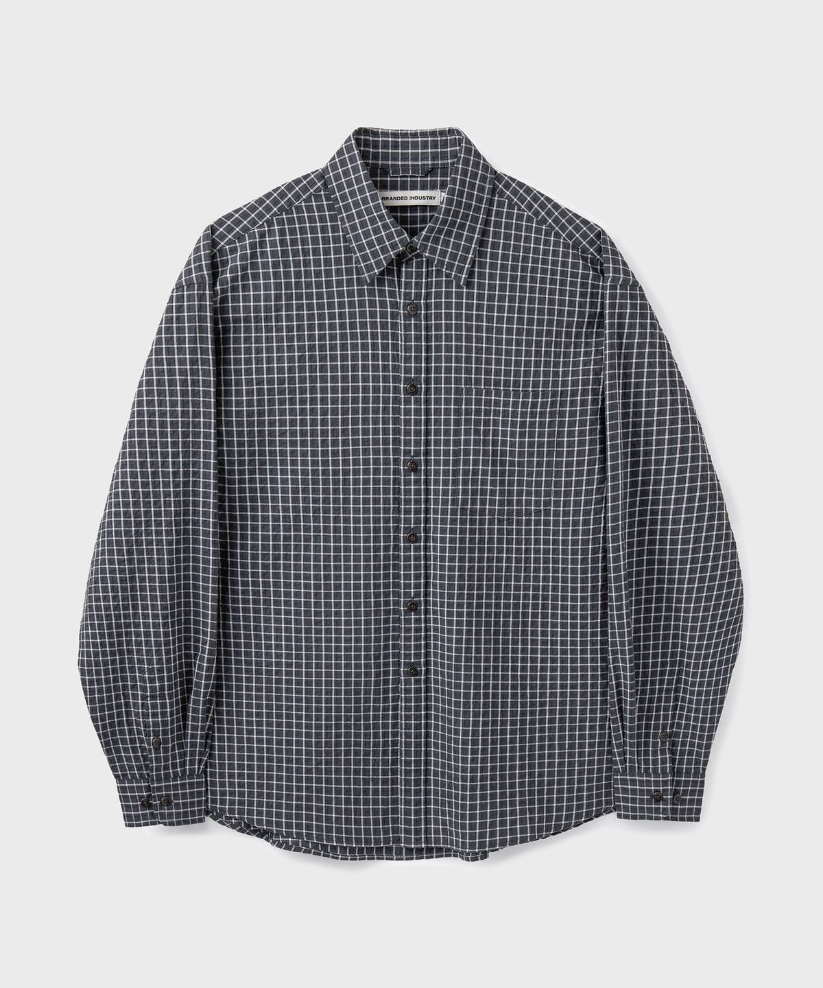 브랜디드(BRANDED) SHEER CHECK SHIRT [BLACK]