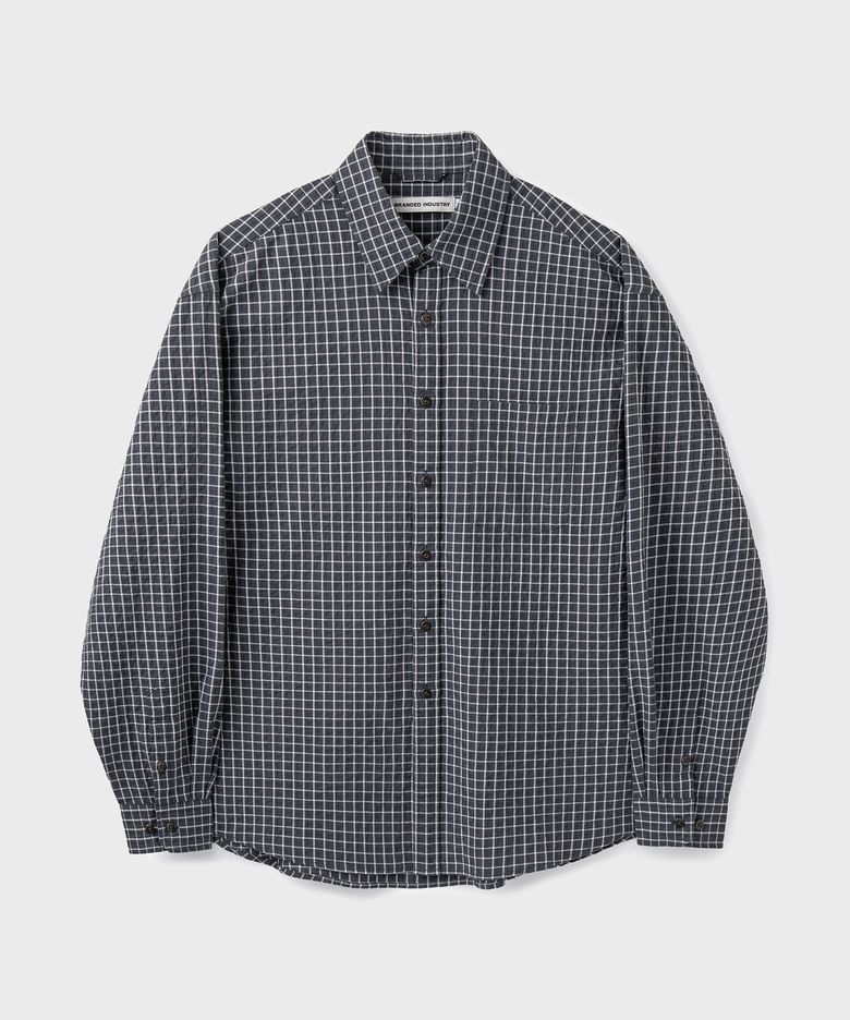 SHEER CHECK SHIRT [BLACK]