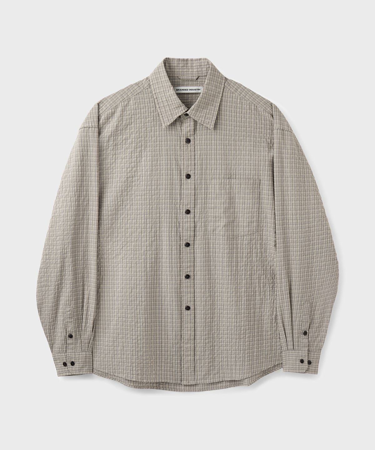 브랜디드(BRANDED) SHEER CHECK SHIRT [BEIGE]