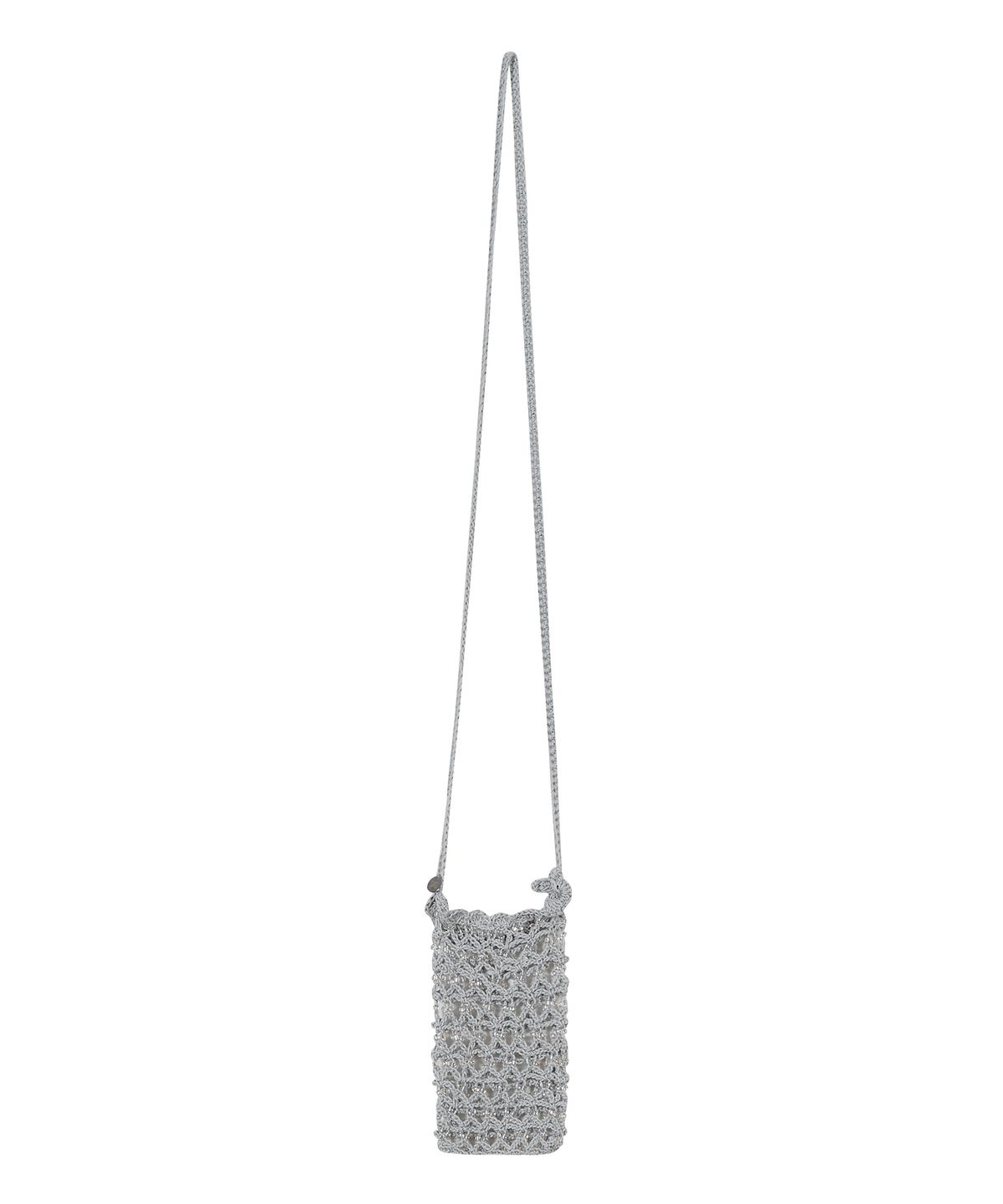 타입서비스(TYPESERVICE) Beaded Handmade Knitted Bag [Silver]