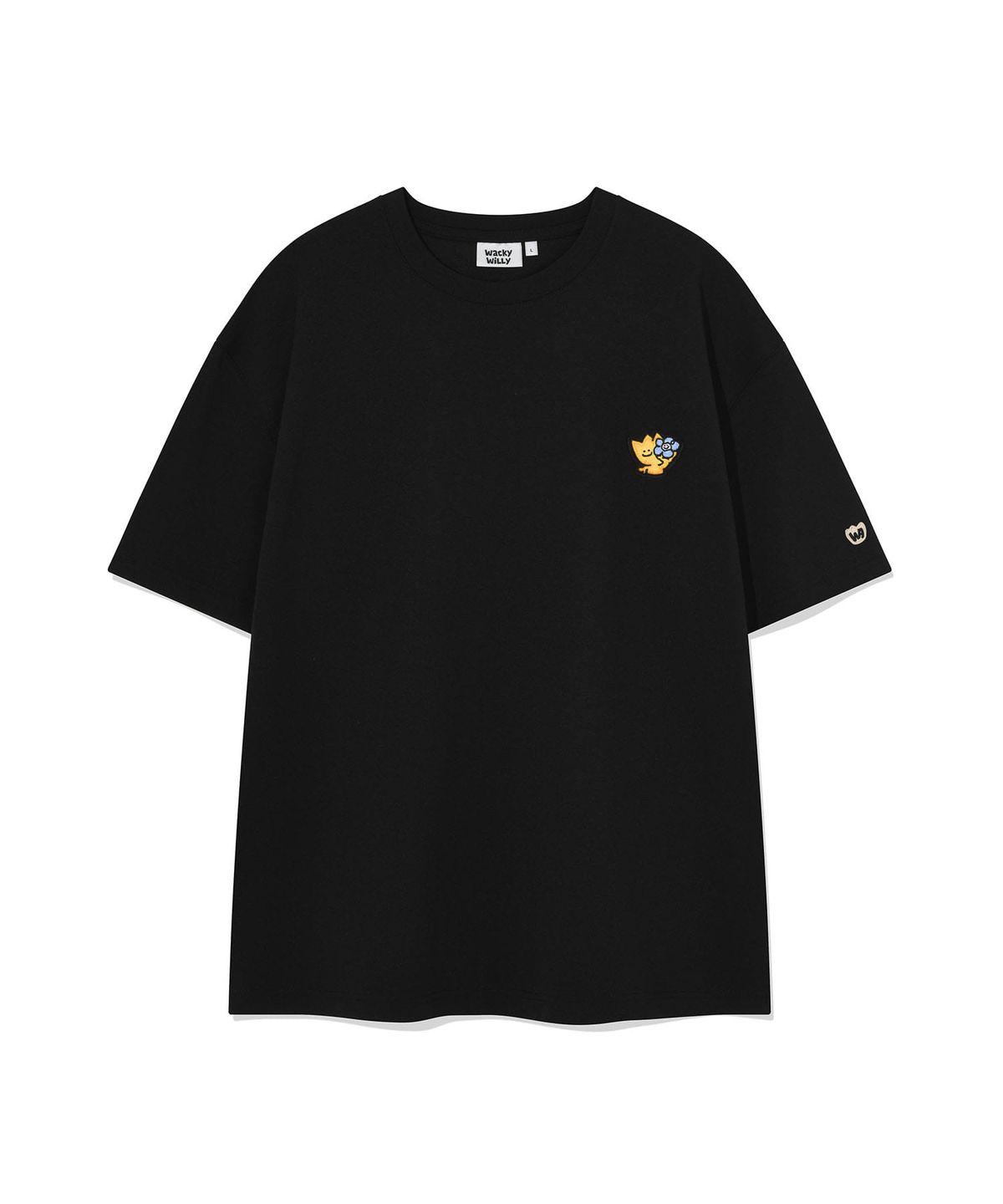 와키윌리(WACKY WILLY) 키키 더블 와펜 반팔 티셔츠 블랙