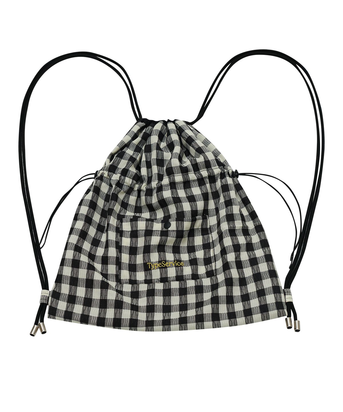 타입서비스(TYPESERVICE) Checkered Button Pocket Bag [Black]