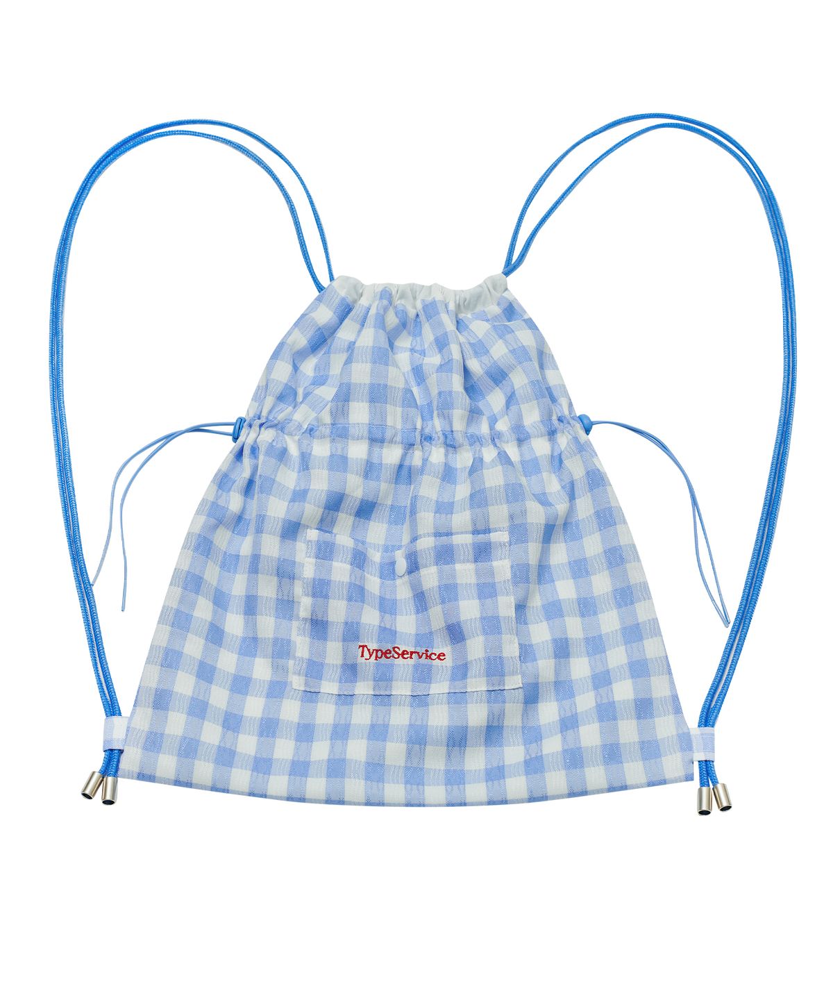 타입서비스(TYPESERVICE) Checkered Button Pocket Bag [Sky Blue]