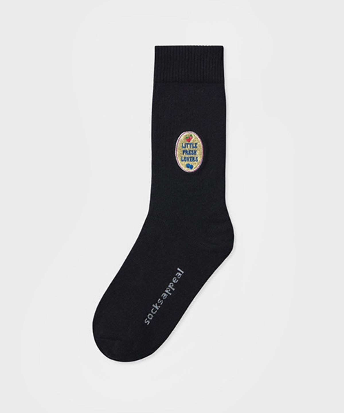 삭스어필(SOCKS APPEAL) embroidery little fresh lovers black