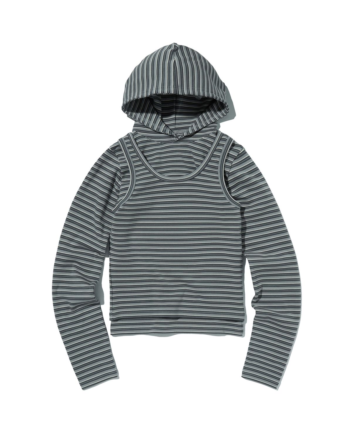 스웨이드(SUADE) LAYERED HOODIE [GRAY]