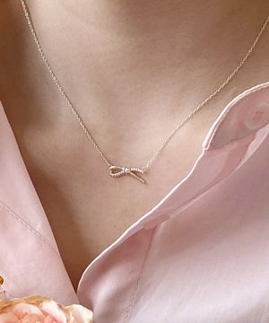 925실버 리본 하트 체인목걸이 노사/ Nosa