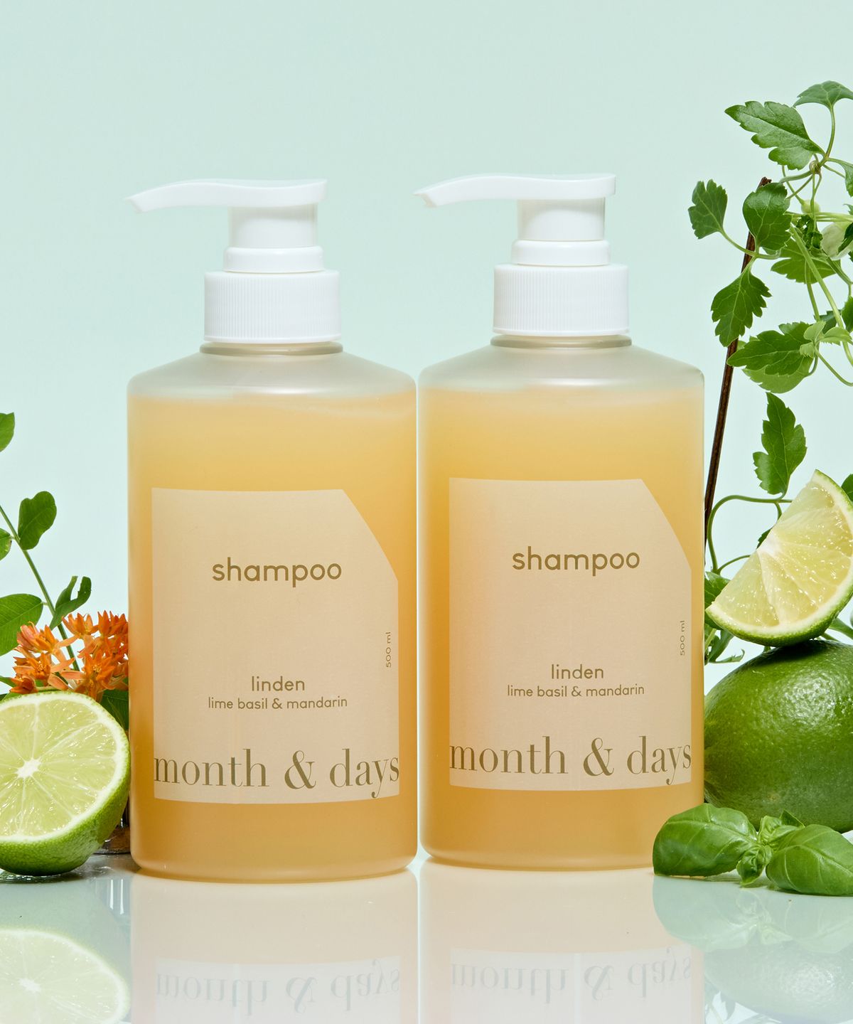 먼스앤데이즈(MONTHNDAYS) 퍼퓸케어 샴푸 린든 라임 앤 바질 500ml x 2개