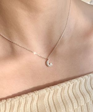 925실버 초승달 별 데일리목걸이 에스텔/ Estel