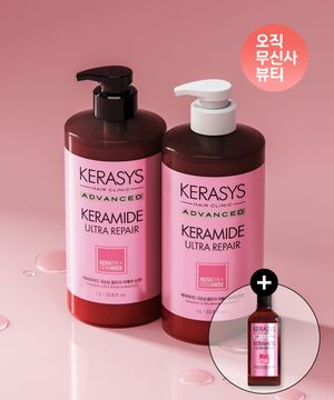 케라마이드 극손상 울트라 샴푸 + 트리트먼트 1L + 샴푸 180ML 추가증정 구성