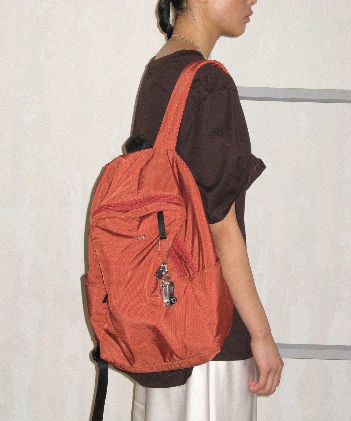 포테(POTE) [7차리오더:바로출고] 0002 HideSlot Classic Backpack_Orange Brick