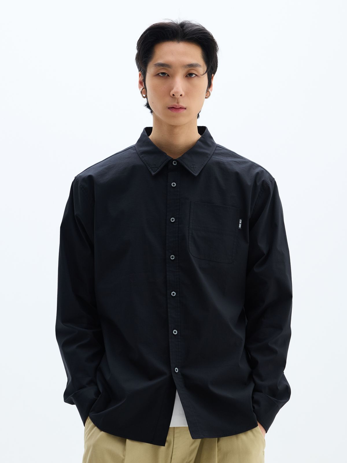 제이미웨스트(JAMIE WEST) JWGC 우븐 포켓 셔츠 (블랙)