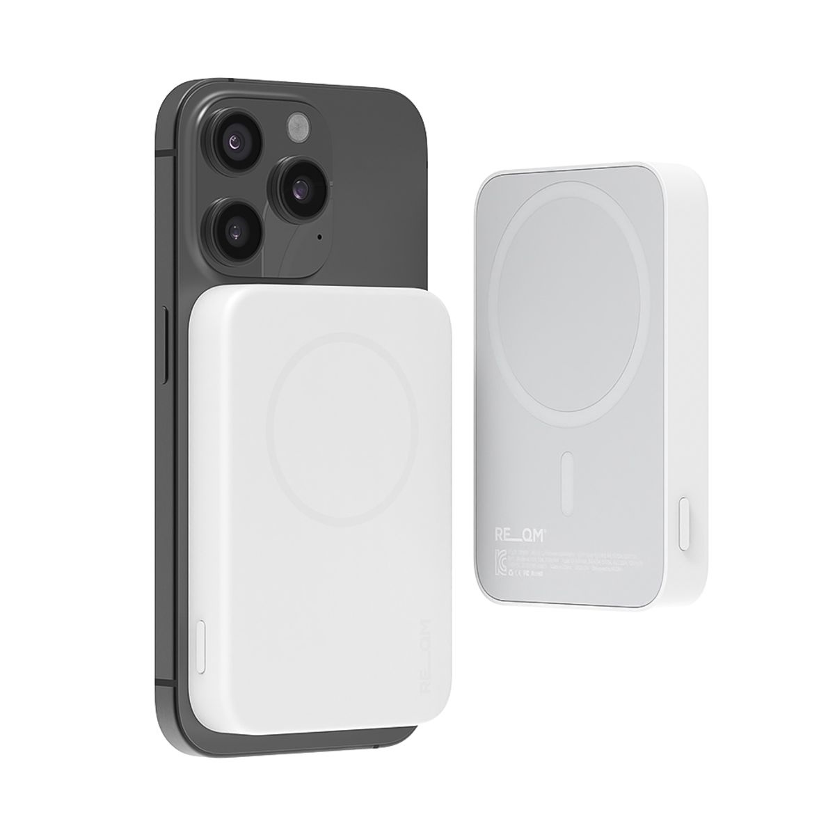 리큐엠(REQM) 맥세이프 고속 무선충전 5000mAh 보조배터리 듀얼 마그넷 QMP5