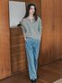 HUGO two tuck straight denim pants_BLUE