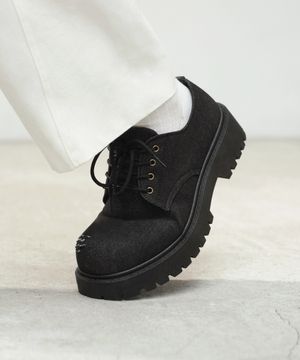 [미누의코디 x 식스핏] BOLD TOE DERBY (DENIM) - BLACK