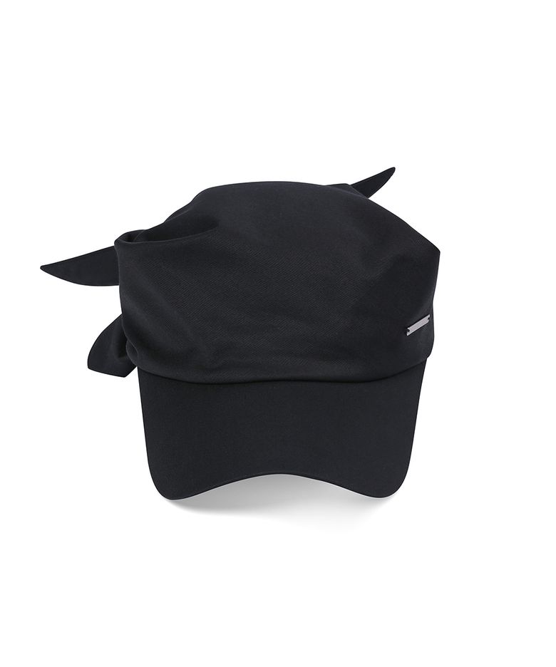 Tie-up scarf bandana cap BLACK