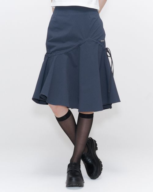 미세키서울(MISEKI SEOUL) Shirring ruffle midi skirt BLACK - 사이즈